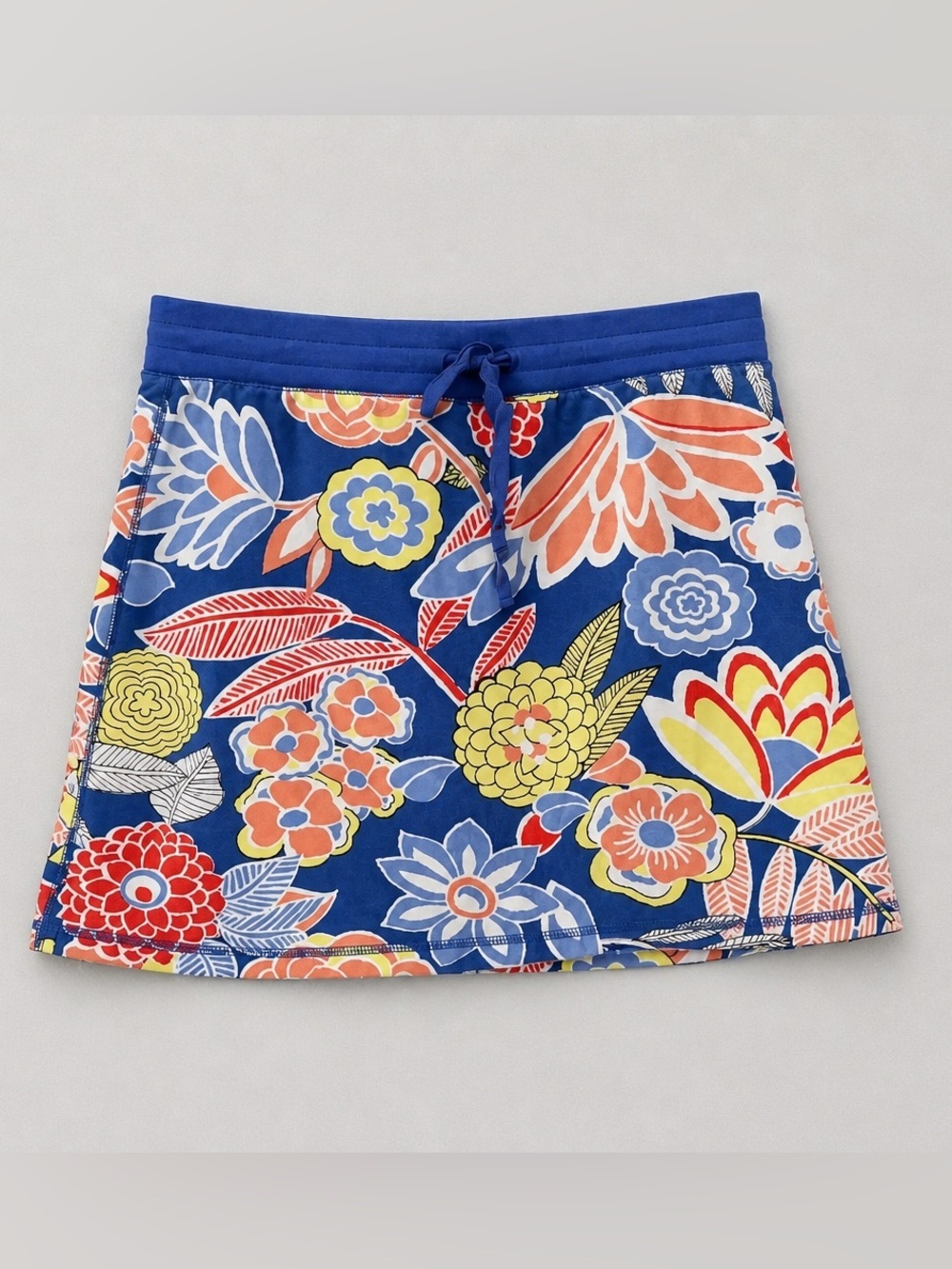 Talbots Floral Multicolor Drawstring Mini Skirt